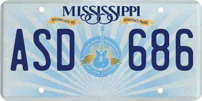 MS license plate ASD686