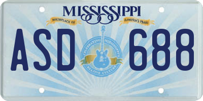 MS license plate ASD688