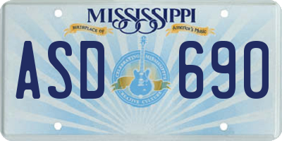 MS license plate ASD690