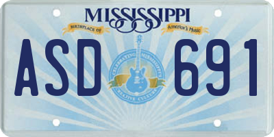 MS license plate ASD691