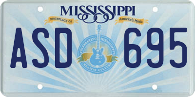 MS license plate ASD695