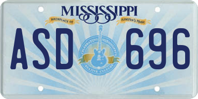 MS license plate ASD696