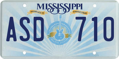 MS license plate ASD710