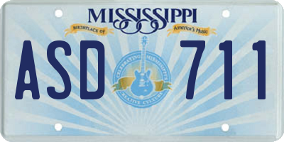 MS license plate ASD711