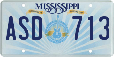 MS license plate ASD713