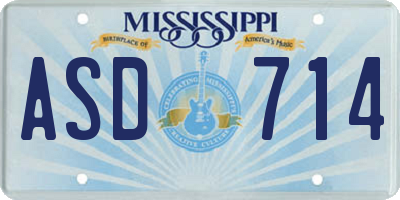 MS license plate ASD714