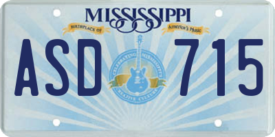 MS license plate ASD715