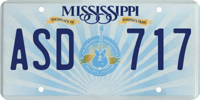 MS license plate ASD717