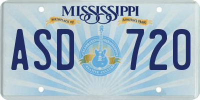 MS license plate ASD720