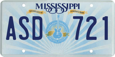 MS license plate ASD721