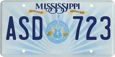 MS license plate ASD723