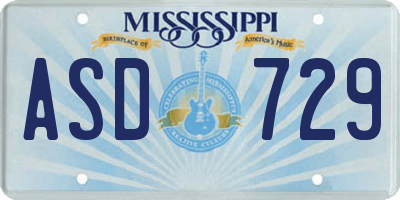 MS license plate ASD729