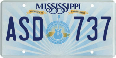 MS license plate ASD737