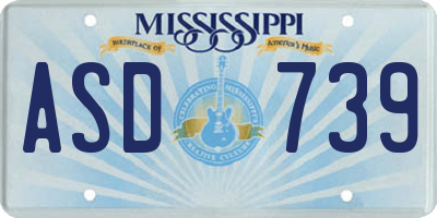 MS license plate ASD739