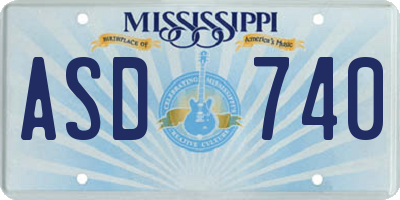 MS license plate ASD740