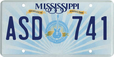 MS license plate ASD741