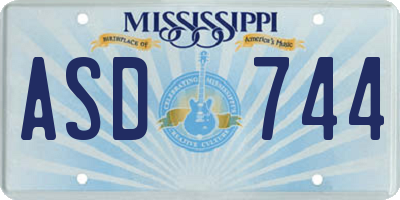 MS license plate ASD744