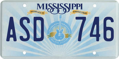 MS license plate ASD746