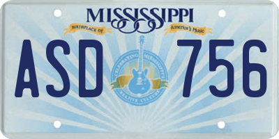 MS license plate ASD756