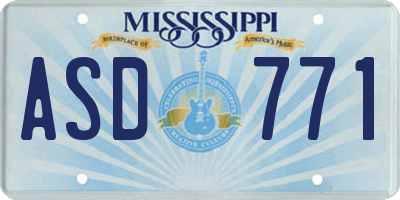 MS license plate ASD771