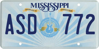 MS license plate ASD772