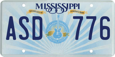 MS license plate ASD776