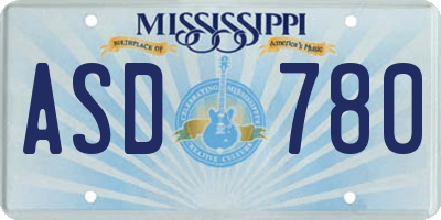 MS license plate ASD780