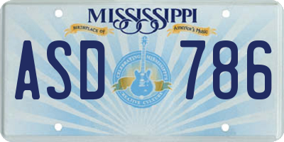 MS license plate ASD786