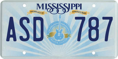 MS license plate ASD787