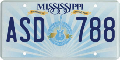 MS license plate ASD788
