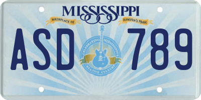 MS license plate ASD789