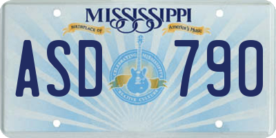 MS license plate ASD790