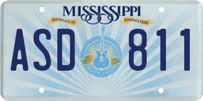 MS license plate ASD811