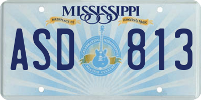 MS license plate ASD813