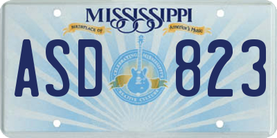 MS license plate ASD823