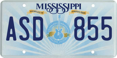 MS license plate ASD855