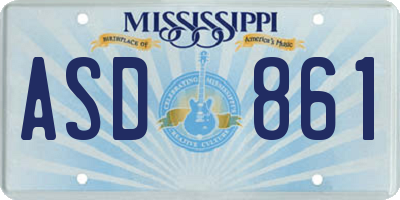 MS license plate ASD861