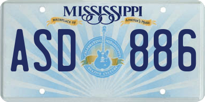 MS license plate ASD886