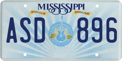 MS license plate ASD896