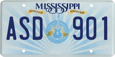 MS license plate ASD901