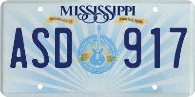 MS license plate ASD917