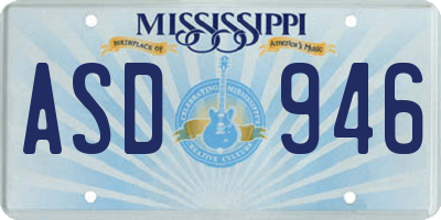 MS license plate ASD946