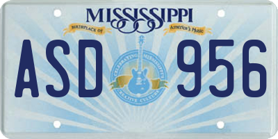MS license plate ASD956