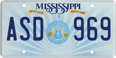 MS license plate ASD969