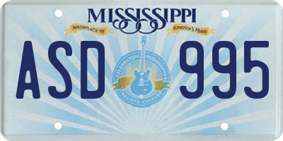 MS license plate ASD995