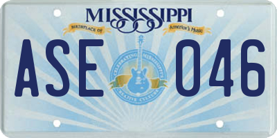 MS license plate ASE046