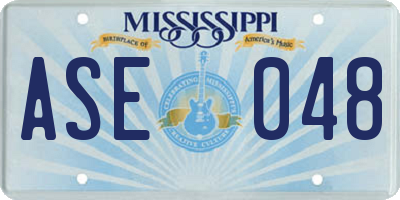 MS license plate ASE048