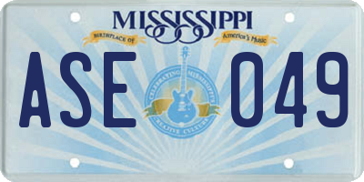 MS license plate ASE049