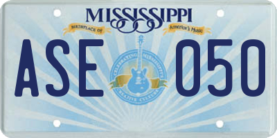 MS license plate ASE050
