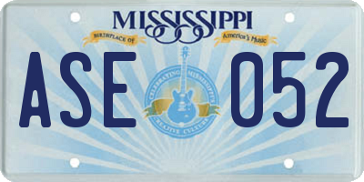 MS license plate ASE052